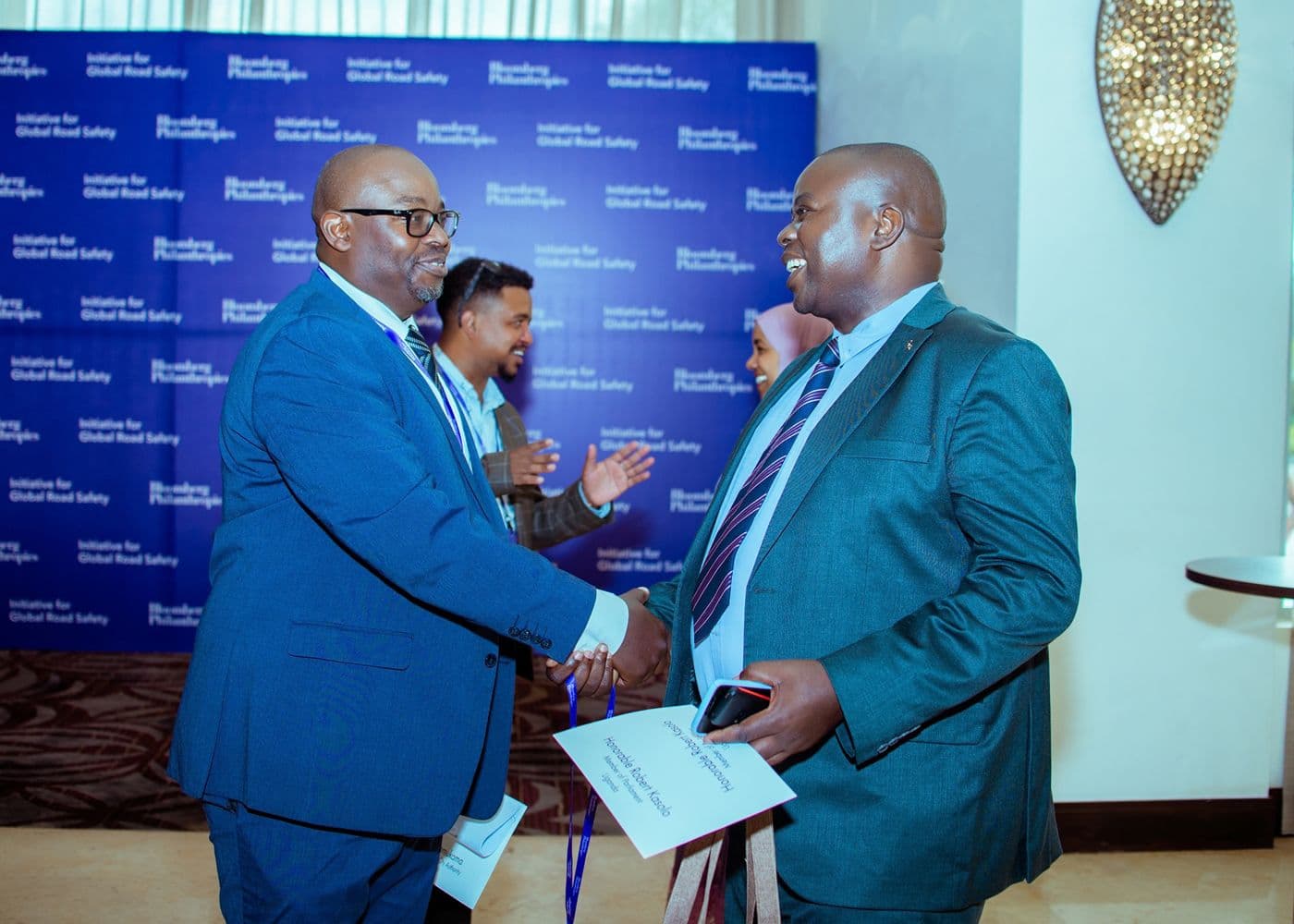 A handshake between two people in business clothes